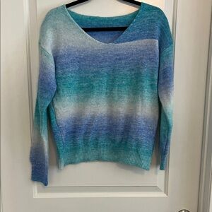 Unbranded Gradient Blue V-Neck Sweater